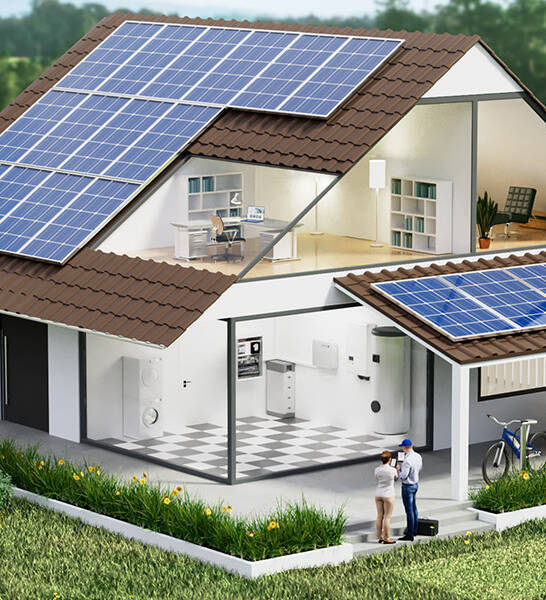 Residential PV system with blueplanet hybrid inverter Header Residential solar PV inverters